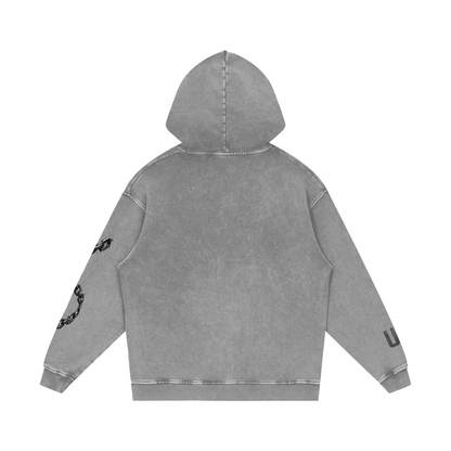 Snow Washed Loose Cotton Hoodie