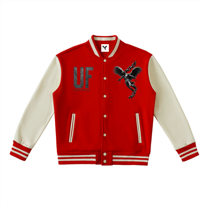 Two-Tone Fleeced Varsity Jacket