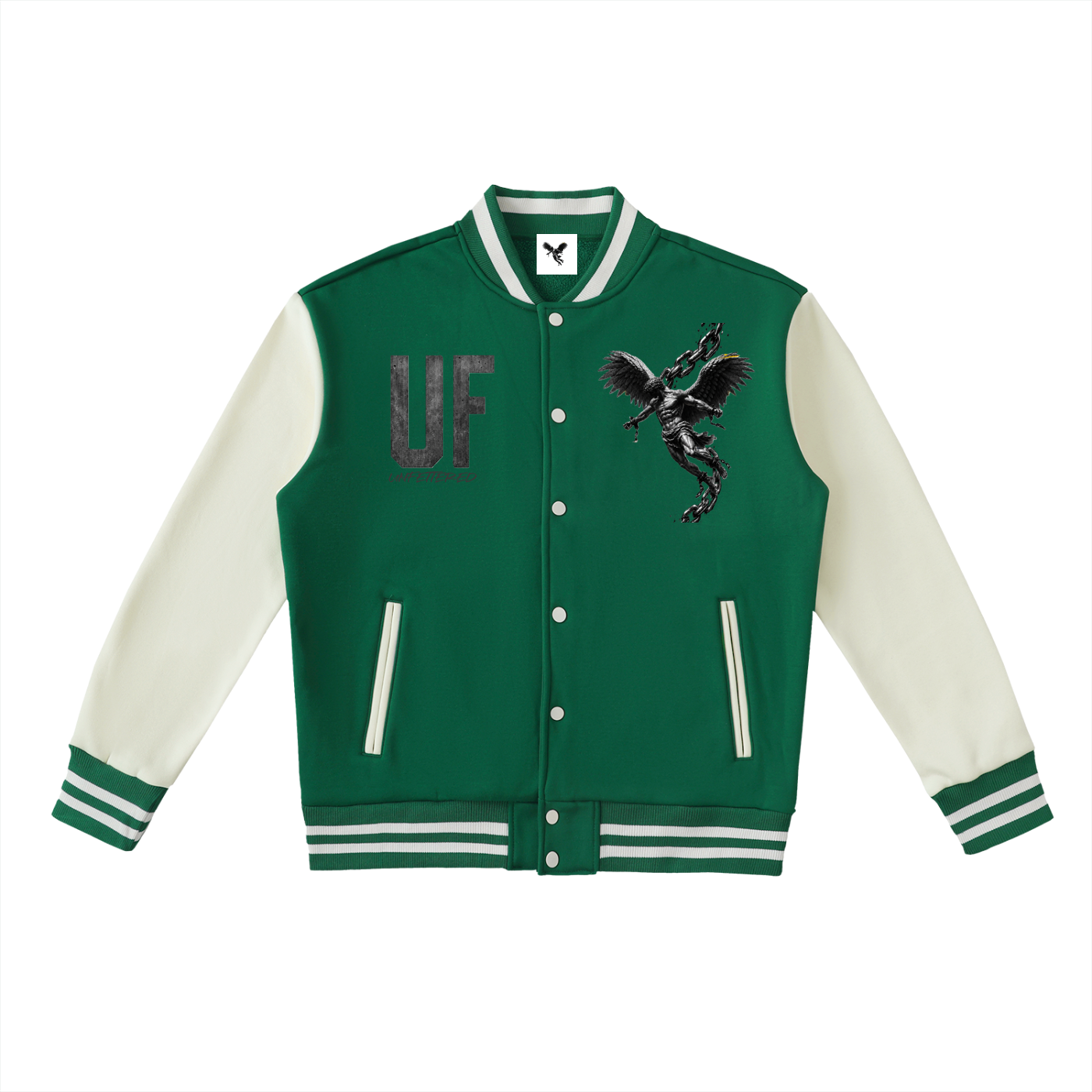 Two-Tone Fleeced Varsity Jacket