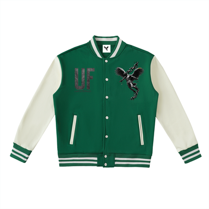 Two-Tone Fleeced Varsity Jacket